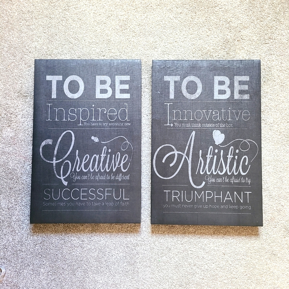 2 Piece Canvas Wall Art Quote Set